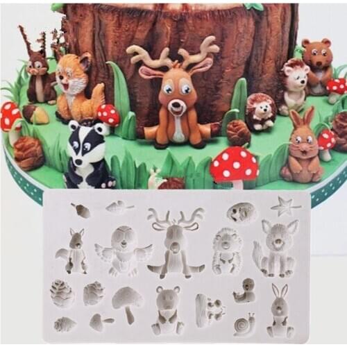 Sugarcraft Forest Animal Silicone Mold Fondant Mold Cake Decorating Tools Chocolate Mold Decorating Fondant Sugar Cake Tool