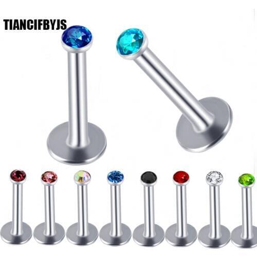 TIANCI FBYJS Screw Labret Ring Lip Stud Monroe Body Piercing Jewelry Ring 100pcs Mix 10 Colors Tragus Earrings 6/8/10mm size