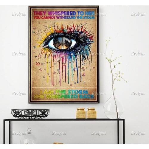 They Whispered To Her You Cannot Withstand The Storm I Am Storm She Whispered Back Poster, Eye Wall Art Prints Home Decor Canvas