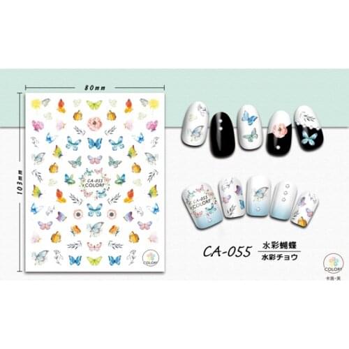 UPRETTEGO SUPER THIN SELF ADHENSIVE 3D NAIL ART NAIL SLIDER STICKER FLOWER BUTTERFLY FRUIT WATER MELON APPLE CA055-063