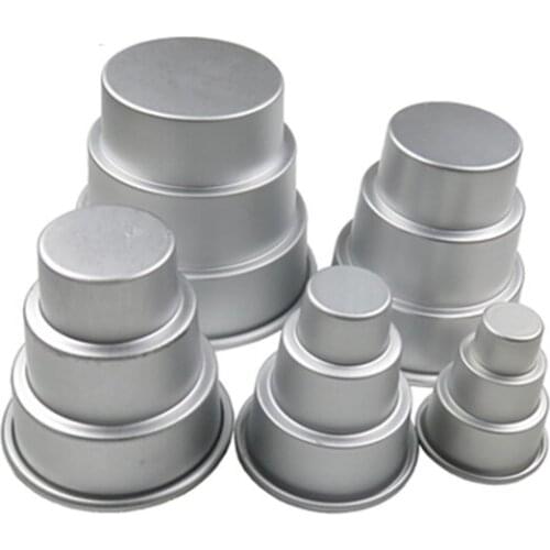 DIY Three Layers Round Cake Mould Aluminum Alloy Baking Pizza Mold Cake Decorating Tools Thickened Wedding Cookie Fondant Tools