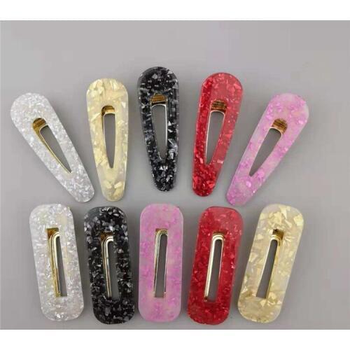 Fashion Hollow Acrylic Bangs Clip Hairpin Women Girls Hair Clips Clamp Barrette Accessories for Girl Hairgrip Hairclip Headdress