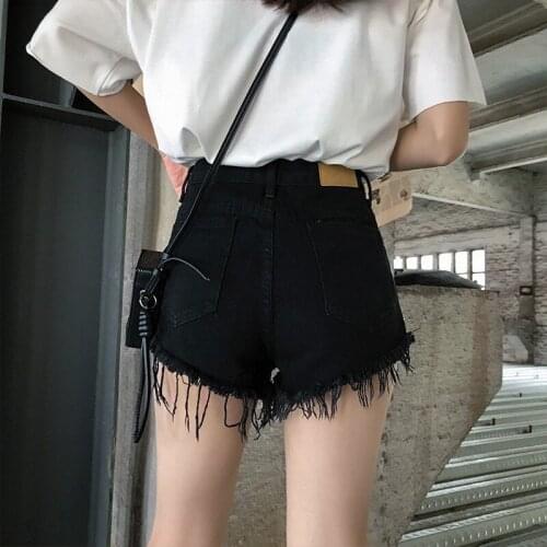 Summer New Brand Embroidered Flares Rivet Tassel Wide Leg Hot Shorts High Waist Punk Style Streetwear Female Denim Shorts