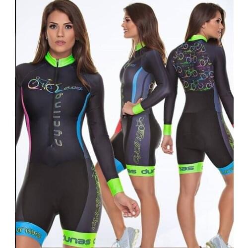 2021 Pro Team Triathlon Suit Womens black Cycling Jersey Skinsuit Jumpsuit Maillot Cycling Ropa ciclismo long sleeve set gel
