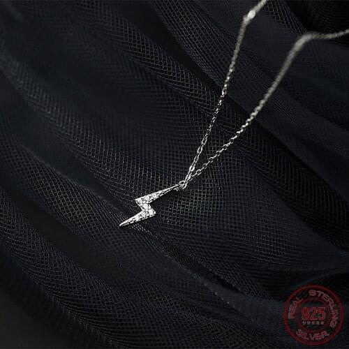 La Monada 40+4cm Lightning Silver Necklace For Women Fine Silver 925 Jewelry Fashion Neck Pendants 925 Silver Chains Woman