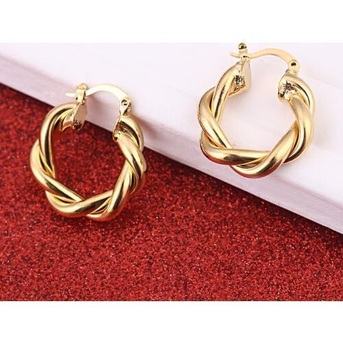 Gold Color Wedding Brass Ear Earrings Fashion Body African Ethiopian Jewelry