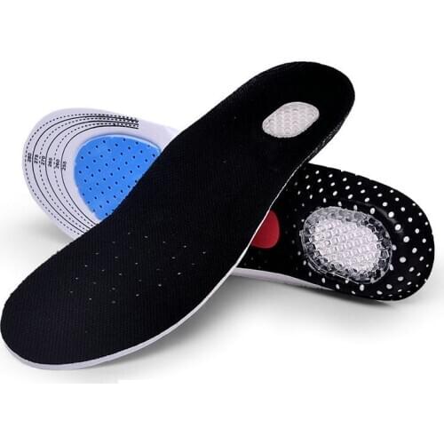 1pair Athletic Sport Running Silicone Gel Insoles Deodorant Massage Shock Absorber Shoes Insoles unisex shoe pads