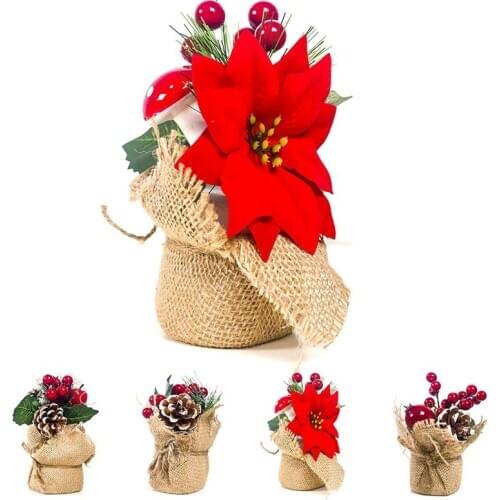 1pc Simulation Fake Pinecone Berry Flower Desktop Ornament Xmas Decor Accessories Party Supplies Christmas Party Ornaments