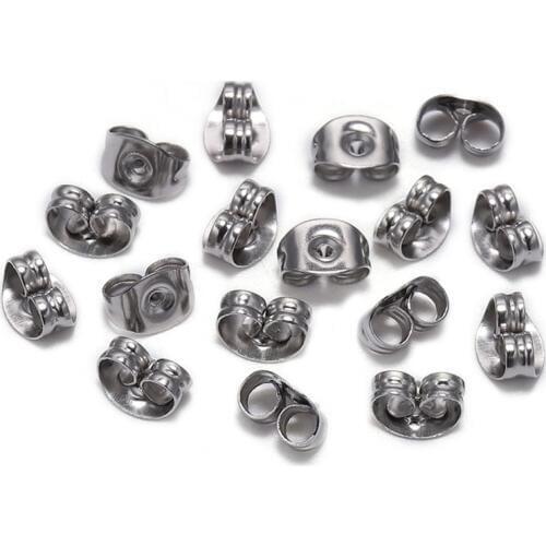 100pcs 4 5 6 8mm Stainless Steel Earring Back Plug Earring Settings Base Ear Studs Back Earring Stopper For DIY Jewelry Making