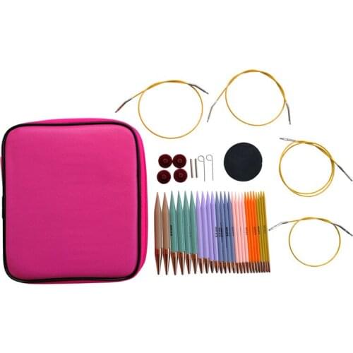 13 Pair Circular Knitting Needles Set DIY Crochet Needles with Case for Crochet Yarn Sewing Knitting Accessories Kit for Beginne