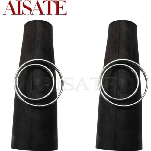 2 Pcs For Chevy GMC Cadillac 2002-2014 Rear Air Shock Absorber Rubber Sleeve + Crimping Rings New 22187156 25979394 19300040