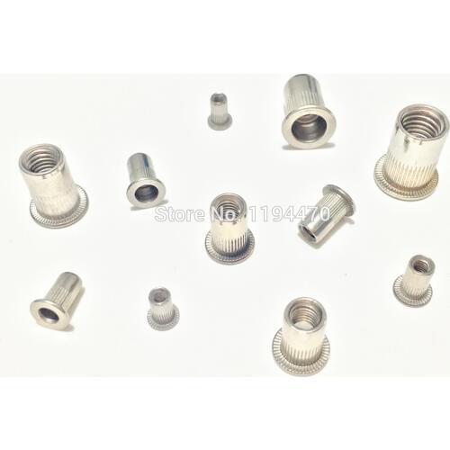 20pcs M10 Metric Thread 304 Stainless Steel Flat Head Rivet Nut Rivet Insert Nut Cap Rivnut