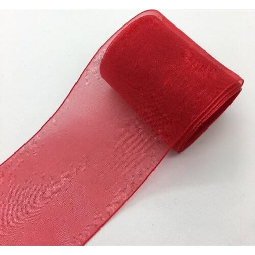 5yards/Lot 2" 50mm Red Organza Ribbon Bow Wedding Decoration Lace Crafts