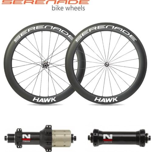 55mm tubeless tubular Clincher road bike wheels Novatec AS61CB FS62CB carbon straight pull hub