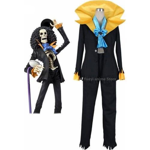 Anime One Piece Brook Adult Cosplay Costume customized any size