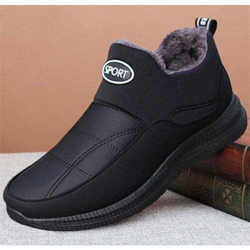 WEH Winter Boots Men Fashion Men Winter Safety Shoes Warm Men Boots Male Working Shoes Man Winter sneakers Plush Furry Footwear