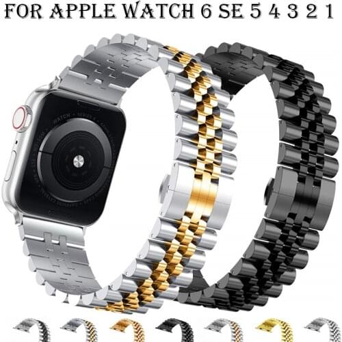 Bracelet for apple watch series 6 5 4 se band 44mm 40mm luxury Stainless Steel Metal bands for iwatch 3 strap 42mm 38mm correa