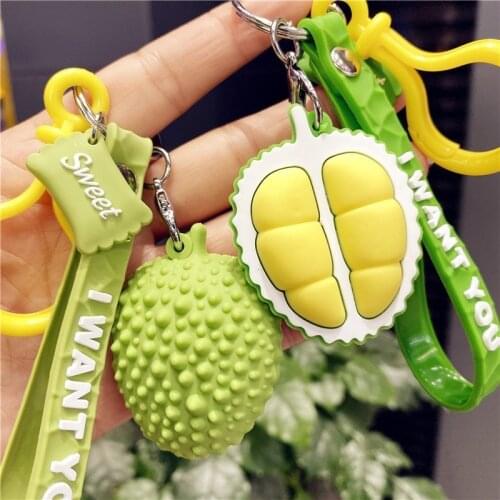 Spoof durian key chain pendant personality creative key chain hanging lovers key chain gift bag decoration lovely girl