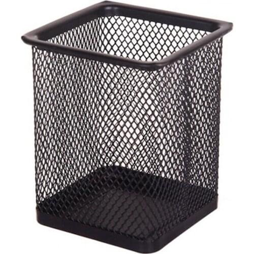 New Pencil Holder Office Desk Metal Mesh Square Pen Pot Cup Case Container Organiser Durable Pencil Case