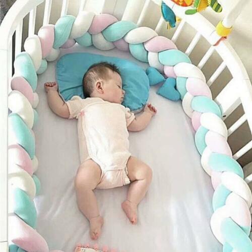 Childrens Playpen Baby Bed Bumper Room Decor Long Strip Weaving Plush Crib Protector Infant knotted Fence Kids Safety Barrier