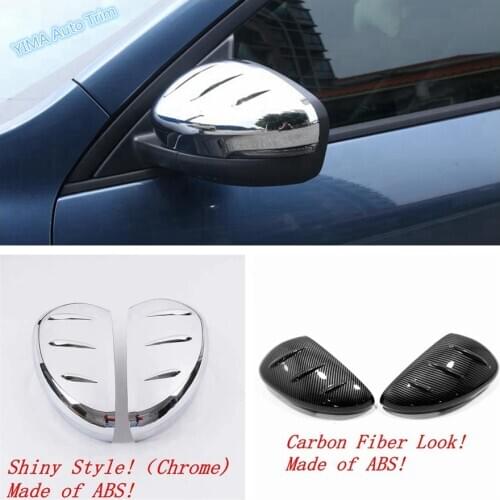 Chrome Carbon Fiber For Ford Escape / Kuga 2020 2021 Rearview Mirror Rubbing Protective Cap Cover Trim ABS Exterior Refit Kit