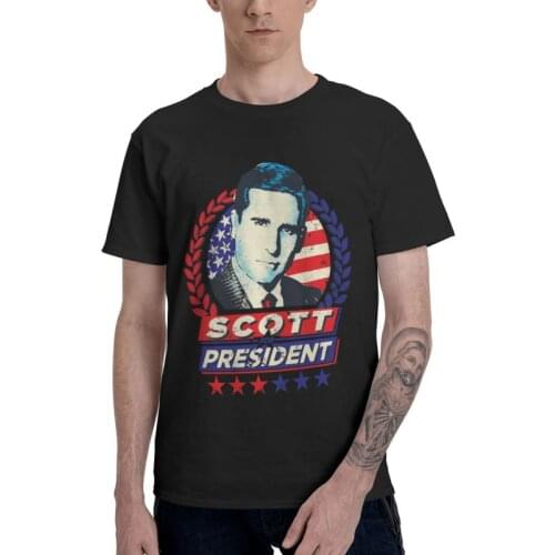 Michael Scott For President Tshirt Men Graphic Tees Top 100% Cotton T Shirts Short Sleeve The Office TV Show T-shirt Gift Idea