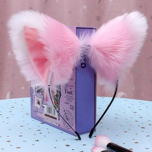 1PC Faux Fox Fur Cat Ears Hair Hoop Cosplay Costume Headwear Hairband Party Supplies Hair Accessories Jewelry Lovely Headband
