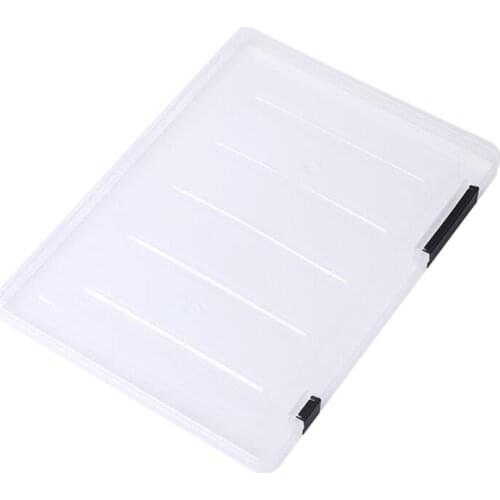 A4 Plastic Portable Case Document File Folder Transparent Paper Organizer Box for Magazines Photos Cards Office Supplies