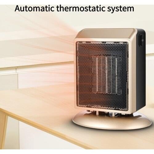 110V 220V Indoor 3s Fast Heating 900W Portable Desktop Ptc Space Heater with Thermostat and Fan for Room Office