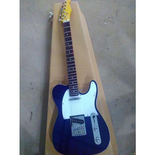 Transparent blue electric guitar, white guard board, rose neck, provide customized, free delivery