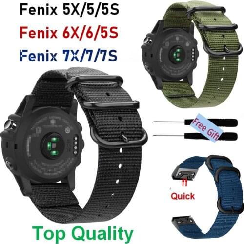 26mm Quick Fit Wrist Band for Garmin Fenix 6X Watchband Nylon Sweatproof Watch Strap for Garmin Fenix 5X/Fenix 3/Fenix3 HR Wrist