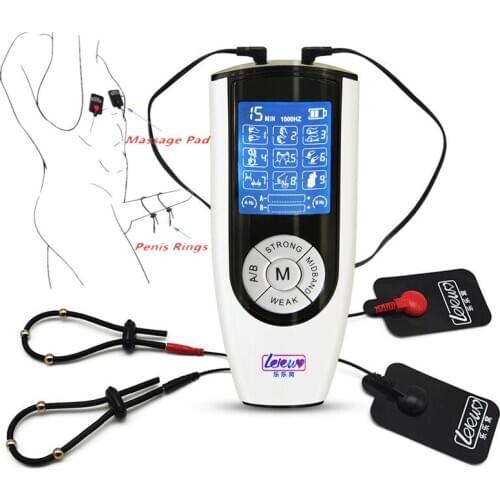 Sex Shop Electric Shock Penis Rings/ Cock Rings Massage Pad Body Stimulation Orgasm Medical Themed Toys Kit For Man Adult Game