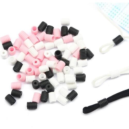 Silicone Cord Lock Stopper Flat Spiral Buckle Anti-slip Beads Adjustment Buckle Mask Ear Cord Cap Plastic band Drawstring Button