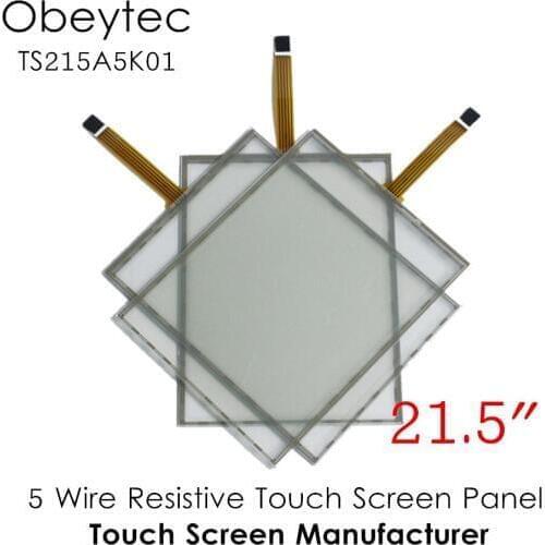 TS215A5K01*10set 21.5" 5 Wire resistive touchscreen panel, embedded touch Glass sensor, with EETI controller, AA 475.5*267.3 mm