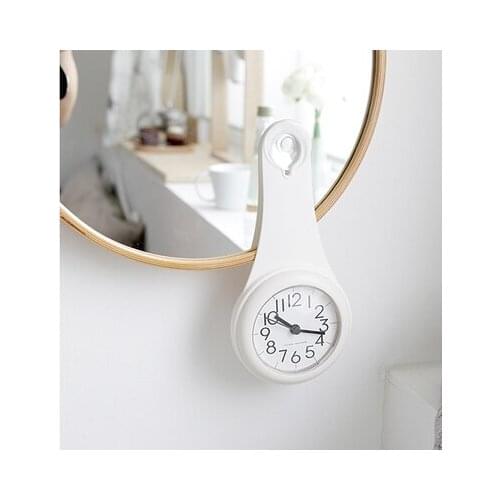Bathroom Kitchen Waterproof Suction Home Creative Mute Clock Dia10.5cmx21.5lengthx3.8thick