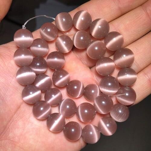 YHBZRET Light purple Cat Eye Opal Stone Round Chatoyant charms Loose Spacer beads for Jewelry making bracelets DIY 4/6/8/10/12mm