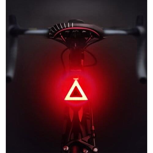 WasaFire Bike Tail Light 6 Modes Triangle Shape Red Yellow Lights COB LED Bicycle Light Rear Lamp USB Rechargeable bike light