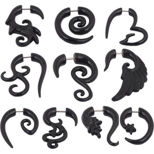Cheater Ear Plugs Fake Spiral Taper Illusion Fake Plugs 10 style mix 60pcs body jewelry Fake Pugs Earring Piercing
