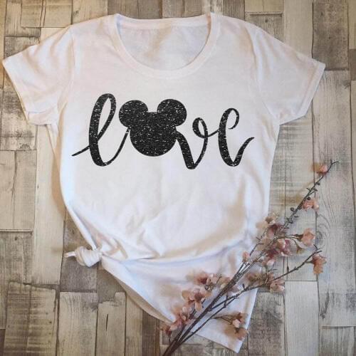Girls Minnie T-Shirt Mouse Micky Love tshirt Women Workout Tee Tumblr Shirt Holiday Shirt