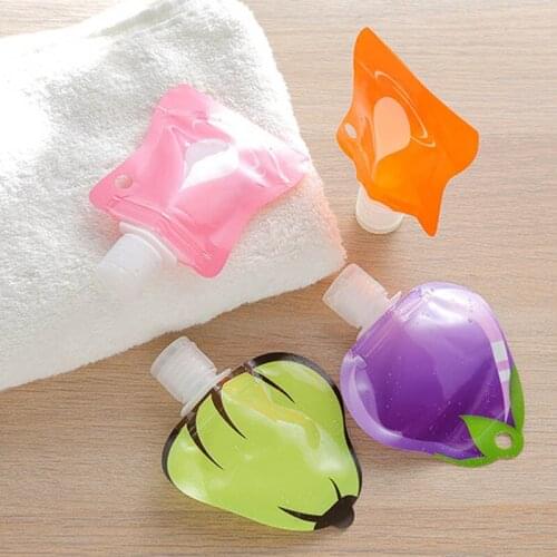 1PC Travel Supplies Portable Makeup Bag Bath Shower Container Empty Shampoo Lotion Bottle Silicone Mini