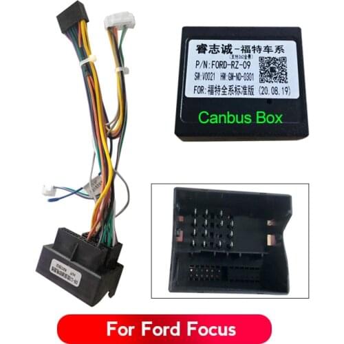16PIN Android Power Car Stereo Wiring Harness Cable Adapter For Ford Mondeo 07-10/Focus 07-11/C-MAX 07-10 With Canbus Box