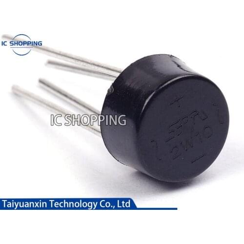 20PCS 2W10 Silicon Bridge Rectifier Bridge Round Bridge 2A 1000V Single phase Round Rectifier Can Replace 2W06 2W08