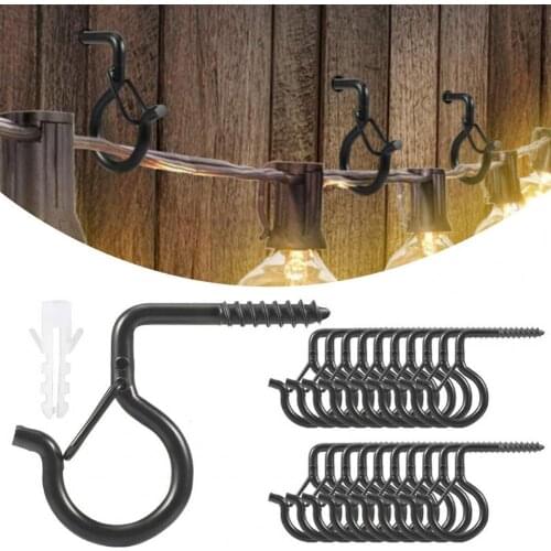 20Pcs/Set Ceiling Screw Hook Q-shaped Widely Applied Convenient Q-Hanger Hooks Light Buckle Hooks for Garden