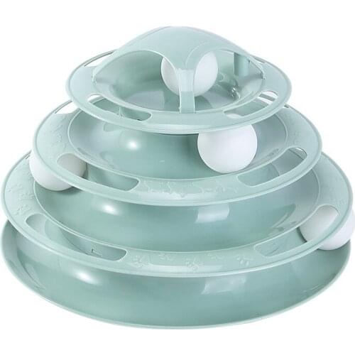 3 Levels Pet Cat Toy Training Amusement Plate Cat Toys Tracks Space Tower Interactive Cat Intelligence Cat Tower Cat Tunnel