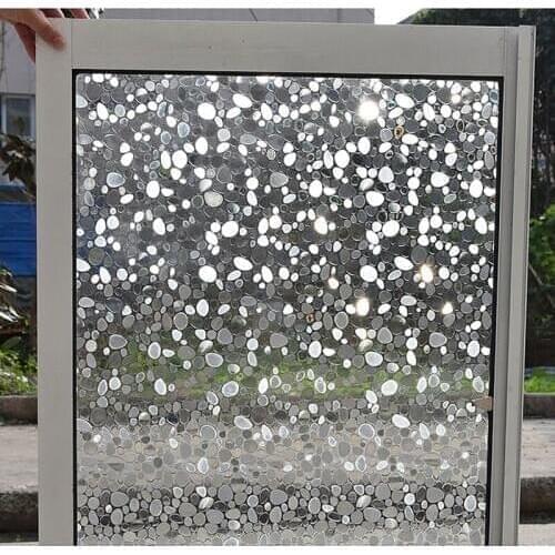 Cobblestone 3D Window Film Static Stained Frosted Opaque Privacy Glass Sticker decorative Vinyl Self-adhesive films length 100cm