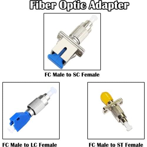 FC Male to SC/LC/ST UPC Female Fiber Coupler Adapter SM Single Mode Simplex FTTH/FTTD
