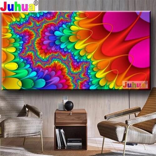Full Square/Round Drill 5D DIY Diamond Painting Abstract Color Sea Beach Diamond Embroidery Mosaic for Living Room Wall Decor