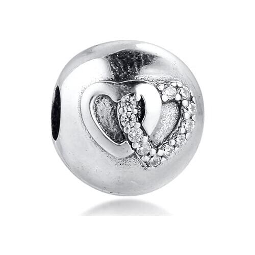 Charms 925 Silver Original Fit Pandora Bracelets Sterling Silver Infinity Heart Clip Charm Beads for Women diy Jewelry