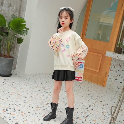Sweetheart Spring Autumn Tops Hoodies Girls Sweatshirts Coat Kids Outwear Teenager Children Clothes High Quality