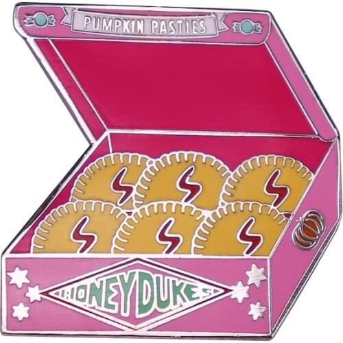 Honeydukes Pumpkin Pasties Wizarding World Enamel Metal Badges Lapel Pin Brooches Jackets Jeans Fashion Jewelry Accessories
